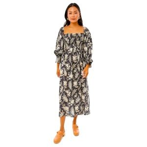Like New Tuckernuck 100% Linen Ojai Vines Hemmings Dress Size Small